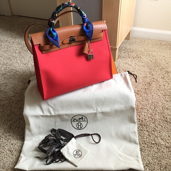 Hermès Herbag zip 31 bougainvillier w receipt - Picture 6 of 8